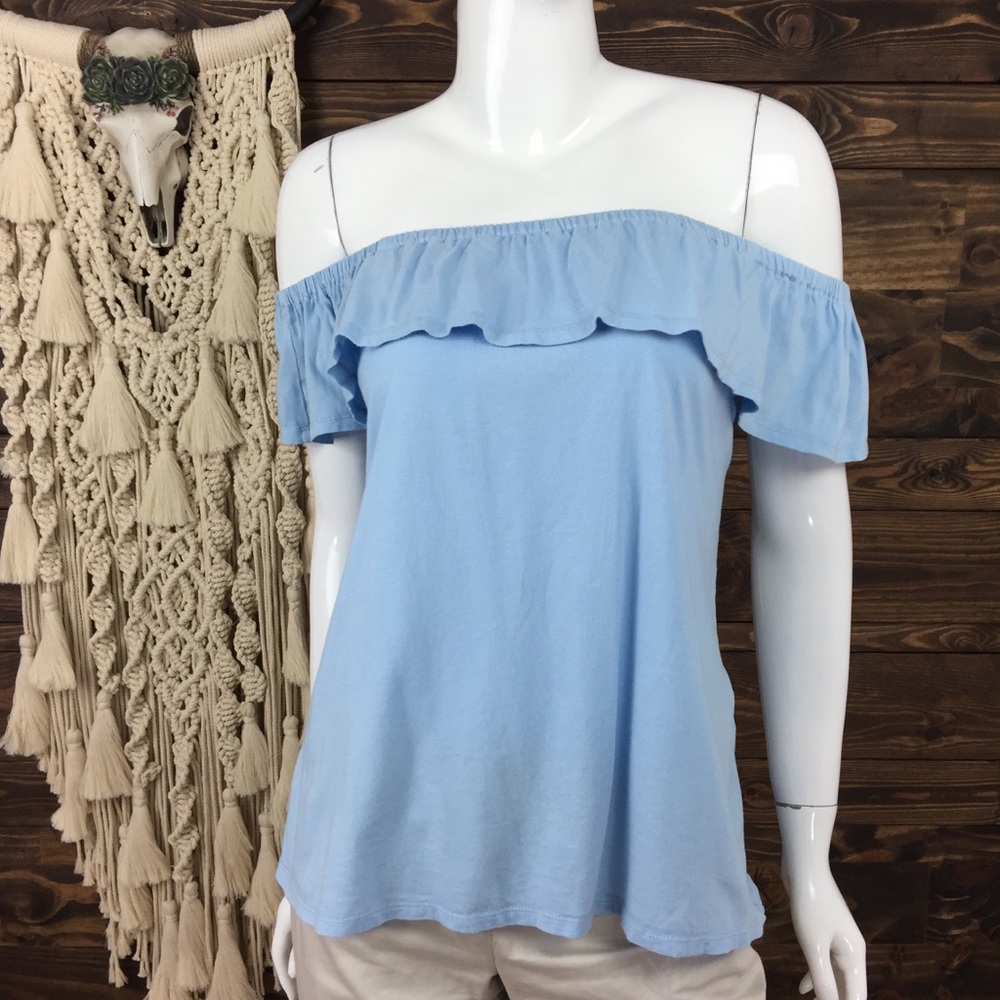 M Michael Kors | Off Shoulder Ruffle Tier Blouse‎